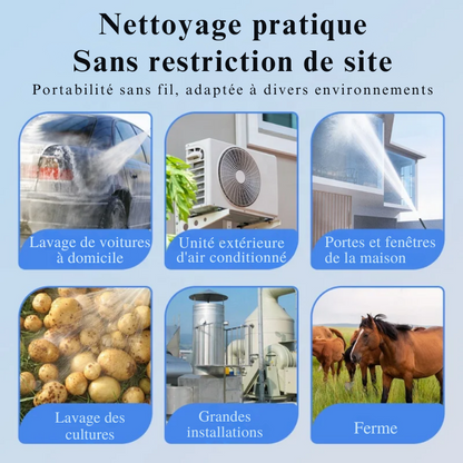 Soluket – Kit Nettoyeur Haute Pression 6 en 1 avec 2 batteries 48 V